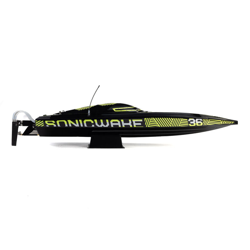 Pro Sonicwake V3 36in Self-Righting 96+ KPH Black/Green RC Boat (25)