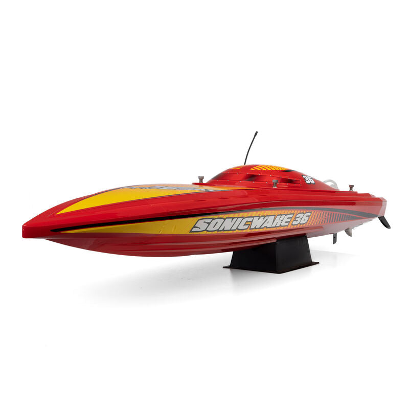 Pro Sonicwake V3 Self-Righting 36in 96+ KPH Red/Yellow RC Boat (16)