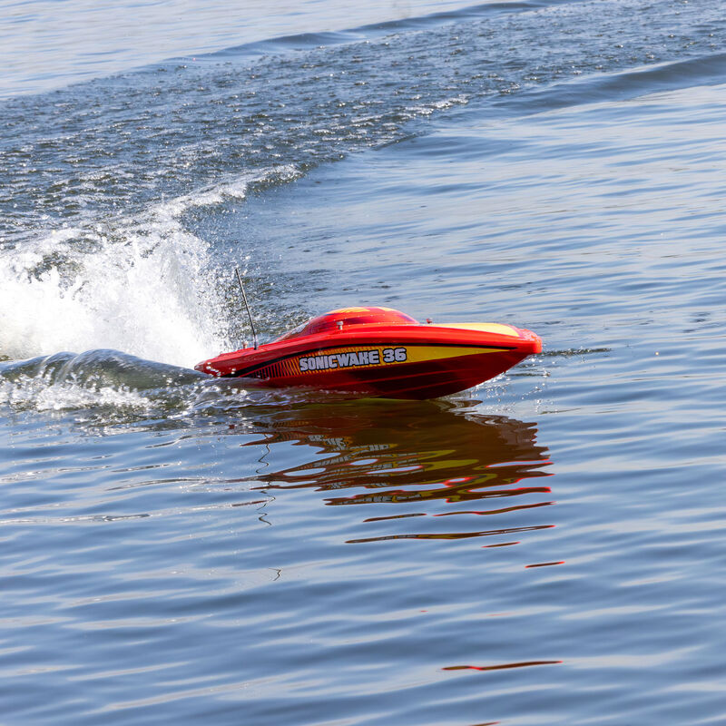 Pro Sonicwake V3 Self-Righting 36in 96+ KPH Red/Yellow RC Boat (7)