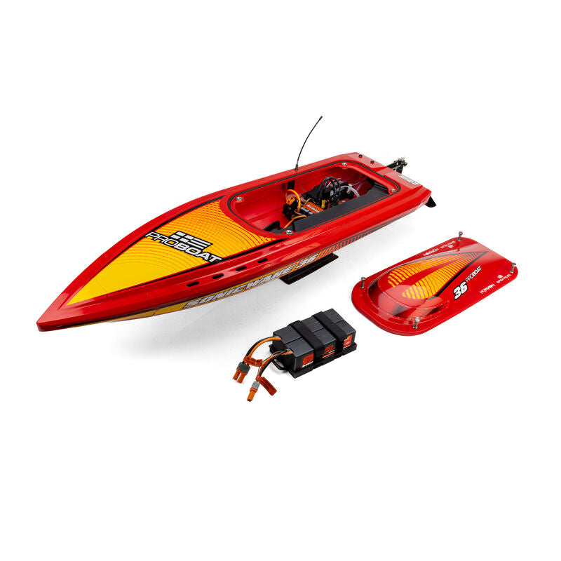 Pro Sonicwake V3 Self-Righting 36in 96+ KPH Red/Yellow RC Boat (17)