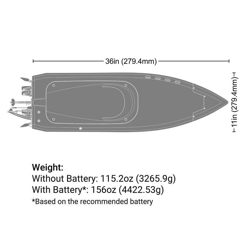 Pro Sonicwake V3 Self-Righting 36in 96+ KPH Red/Yellow RC Boat (32)