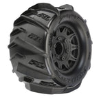 Pro-Line Dumont 2.8in Sand/Snow Assembled Raid Black RC Wheel & Tyre Set