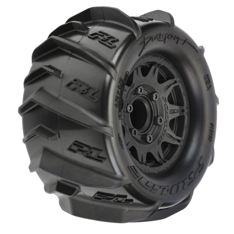 Pro-Line Dumont 2.8in Sand/Snow Assembled Raid Black RC Wheel & Tyre Set