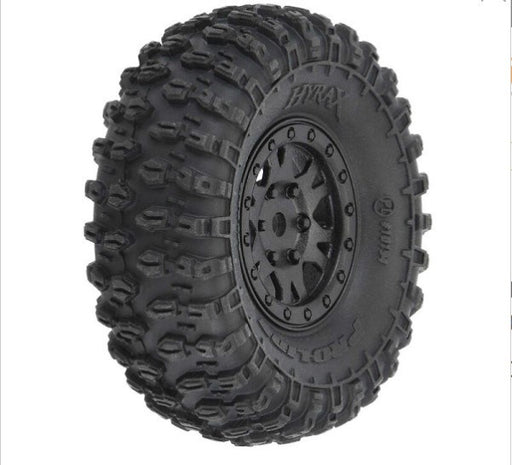 Proline PRO1019410 1/24 Hyrax F/R 1.0" Tyres Mountd 7mm Blk Impulse (4) Fits SCX24 (8319163695341)