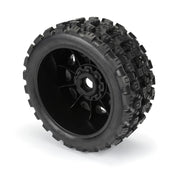 Proline PRO1019811 1/6 Badlands MX57 Front/Rear 5.7â€ Tires Mounted on Raid 8x48 Removable 24mm Hex Wheels (2): Black - Hobby City NZ (8347855356141)