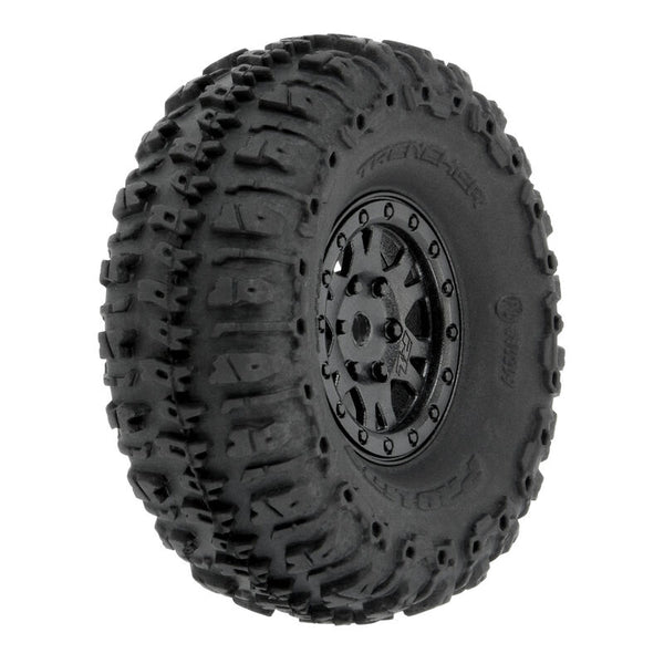 Pro-Line Trencher F/R 1.0in Mounted 7mm Black Impulse RC Wheel &amp; Tyre Set 1/24 Scale - PRO1020910