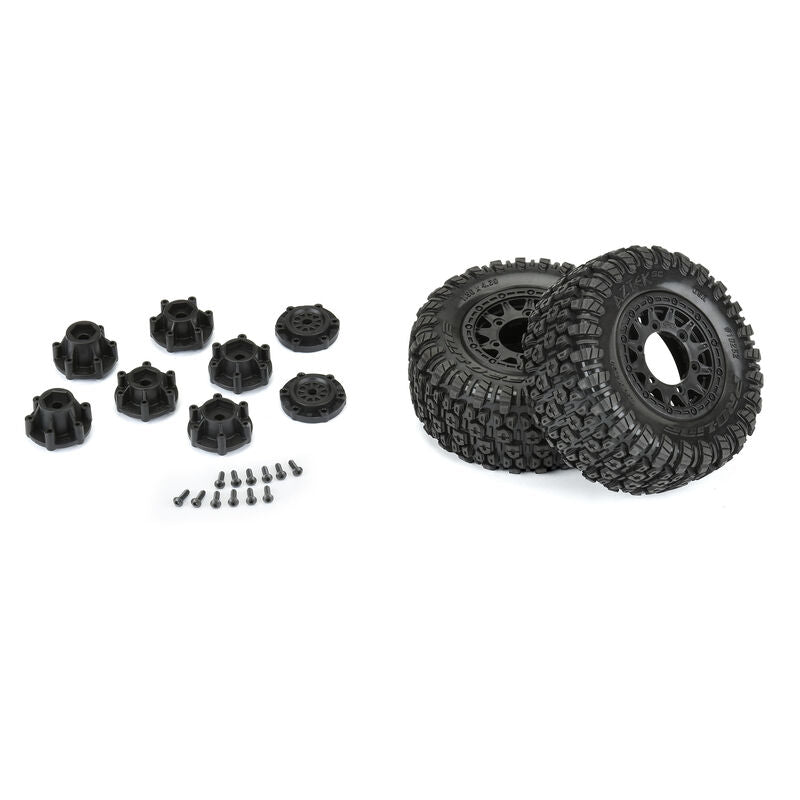 Pro-Line Aztek SC 2.2"/3.0" M2 Mounted on Raid Black 6x30 Hex SC RC Wheel & Tyre Set (5)
