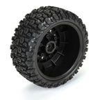 Pro-Line Aztek SC 2.2"/3.0" M2 Mounted on Raid Black 6x30 Hex SC RC Wheel & Tyre Set (2)