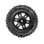 Pro-Line Badlands F/R Assembled 12mm Black Split Six RC Wheel & Tyre Set for ARRMA MINI KRATON (10)