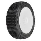 Pro-Line Hole Shot 3.0 Buggy Tyres Mounted on Velocity White Wheels 1/10 - PRO1031713