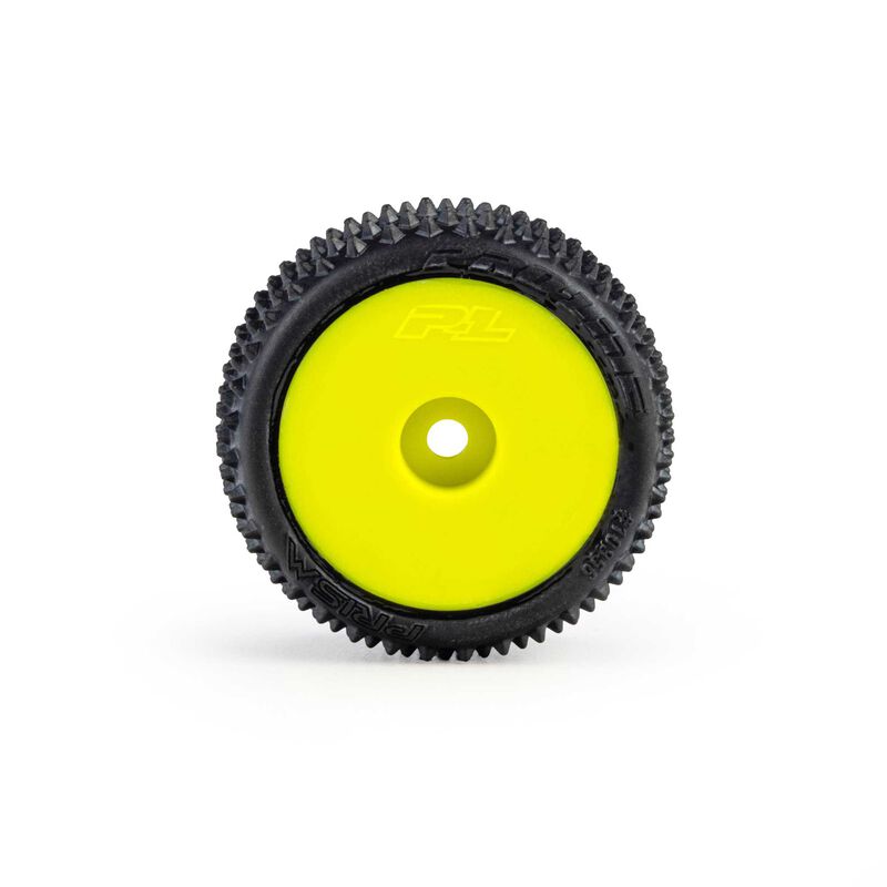 Proline Prism Front/Rear Carpet Tyres Mounted 7mm Yellow (4-Pack) - PRO1035612