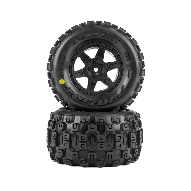 Pro-Line Badlands MX Tyres Pre-Mounted on Desperado 2.0 12mm Wheels (2) 1/16 - PRO1035710