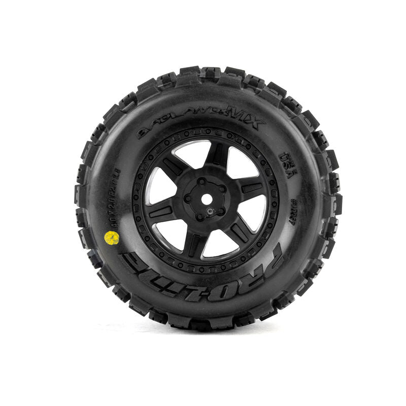 Pro-Line Badlands MX Tyres Pre-Mounted on Desperado 2.0 12mm Wheels (2) 1/16 - PRO1035710
