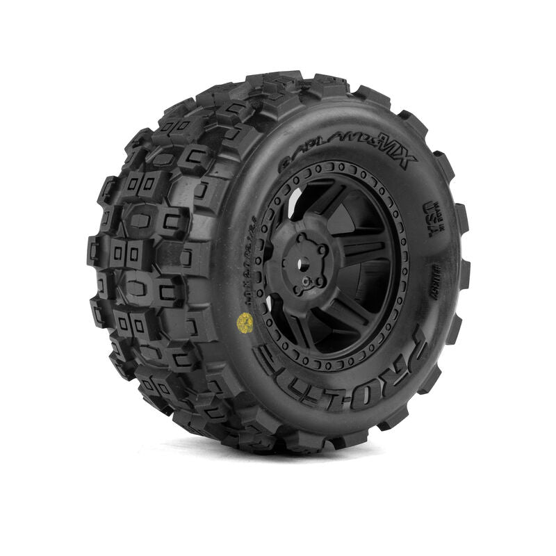 Pro-Line Badlands MX Tyres Pre-Mounted on Desperado 2.0 12mm Wheels (2) 1/16 - PRO1035710