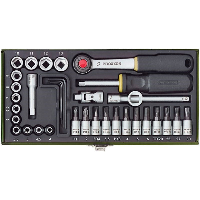 Proxxon Tools 23080 1/4" SOCKET SET - PRECISION SET - Hobby City NZ