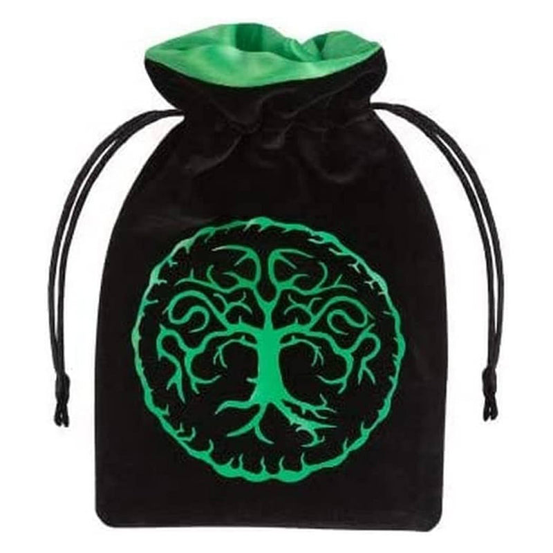 Q Workshop BFOR202 Forest Black & Green Velour Dice Bag - Hobby City NZ (9003912823021)
