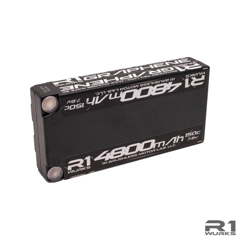 R1 Wurks R1030036 4800mah 150c 7.6v 2S LCG Shorty LiPo Battery Graphene - Hobby City NZ (8499677004013)