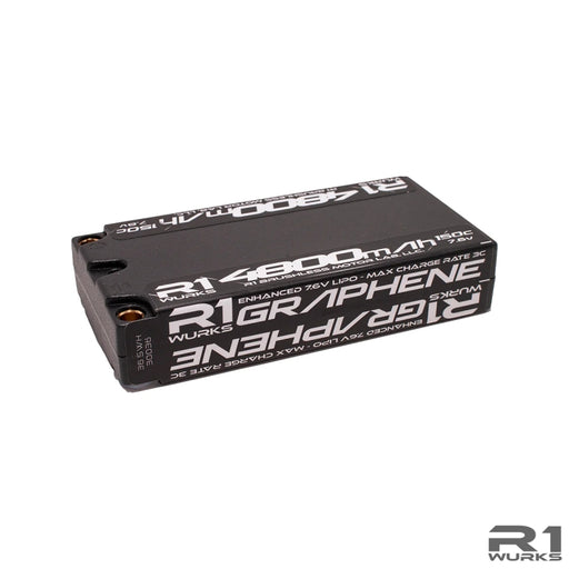 R1 Wurks R1030036 4800mah 150c 7.6v 2S LCG Shorty LiPo Battery Graphene - Hobby City NZ (8499677004013)