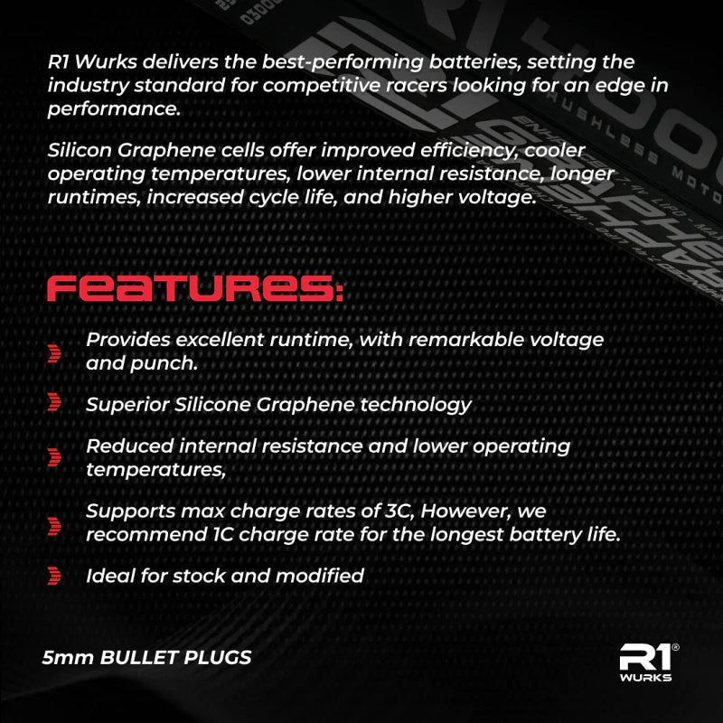 R1 Wurks 4000mAh 200C 7.4V 2S ULCG Shorty 161g RC LiPo Battery (5)