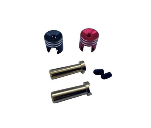 RC Pro RCP-BM064 Low Profile Heatsink Bullet Plug Grips with 5mm Bullets (Black/Red) (8446600052973)
