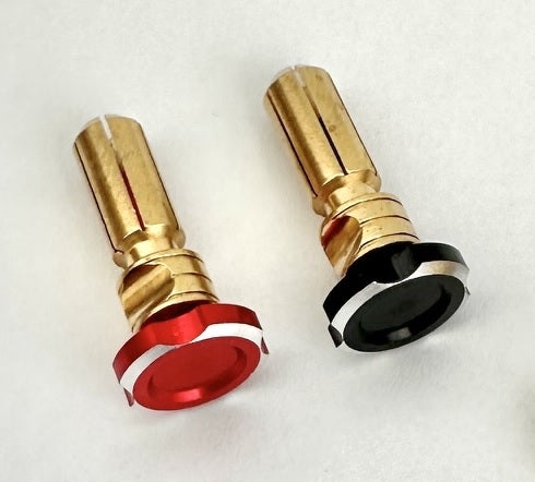 RC Pro Adjustable Heatsink Bullet Plug 5mm Black/Red Pair - RCPBM084
