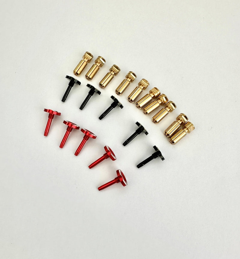 RC Pro 5mm Adjustable Heatsink Bullet Plug Connectors Black/Red - 5 Pairs (10 Pieces) - RCPBM086