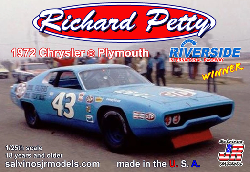 Salvino JR RPCP1972R 1/25 72 Plymouth Petty #43 Ri - Hobby City NZ (9070213759213)