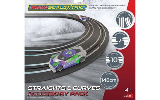 Scalextric G8045 Micro Track Extension Pack: Straights and Curves (8305938890989)