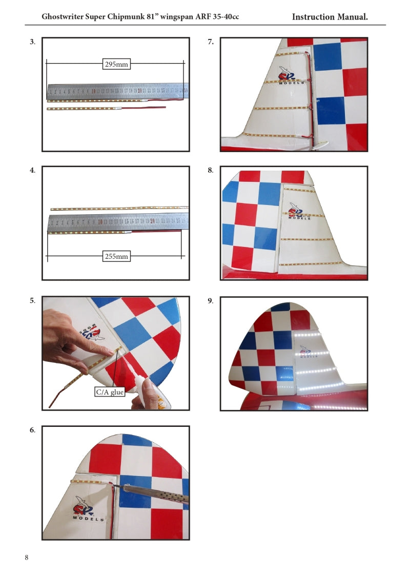 Seagull Models SEA397LED Optional Night navigation LED light (welded JST) Blue/ Red/ White plus controller ForSEA397 Art Scholl's Super Chipmunk New 2025 by Seaull (9093893587181)