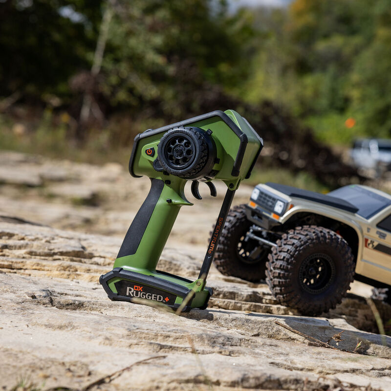 Spektrum DX Rugged+ TX Only DSMR+ Dual Protocol RX DSMR/SLT Green RC Radio Transmitter (22)