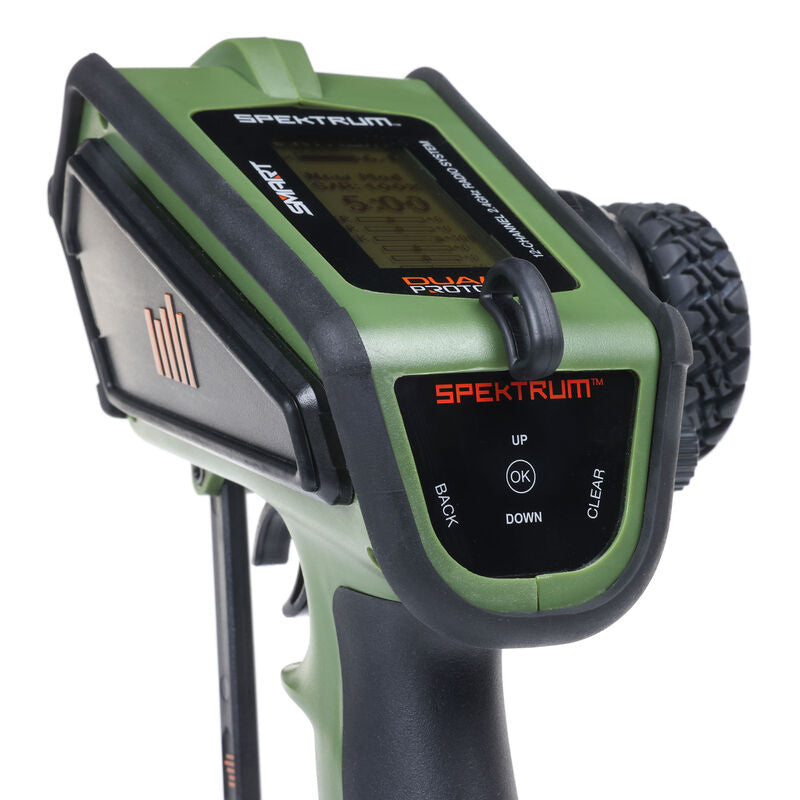 Spektrum DX Rugged+ TX Only DSMR+ Dual Protocol RX DSMR/SLT Green RC Radio Transmitter (6)