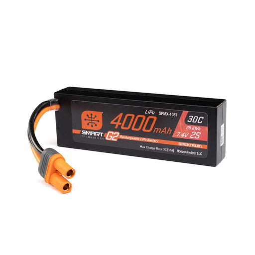 Spektrum SPMX-1087 4000mAh 2S 7.4v 30C Smart LiPo Battery, G2 Hard Case: IC5 (9250529804525)