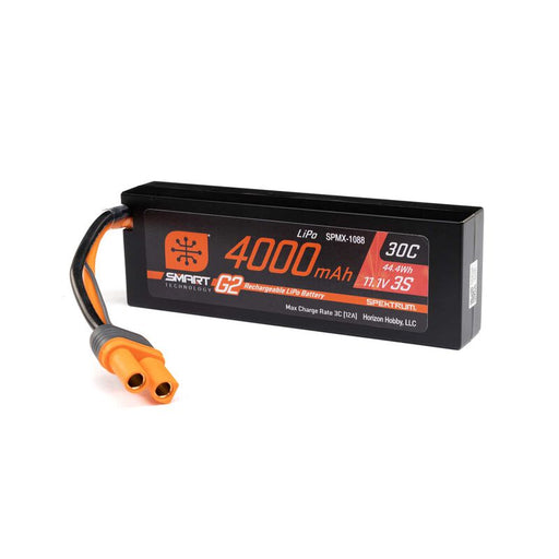 Spektrum SPMX-1088 4000mAh 3S 11.1v 30C Smart LiPo Battery, G2 Hard Case: IC5 (2S Size Case) (9250529870061)