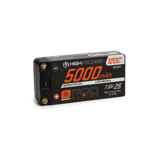 Spektrum SPMX52S120HT 5000mAh 2S 7.6V Smart Pro Race HV LCG Shorty LiPo Battery 120C: 5mm (9255887601901)