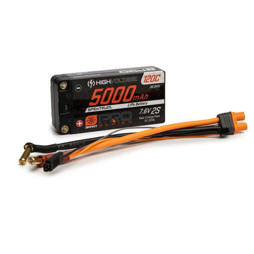 Spektrum SPMX52S120HT 5000mAh 2S 7.6V Smart Pro Race HV LCG Shorty LiPo Battery 120C: 5mm (9255887601901)