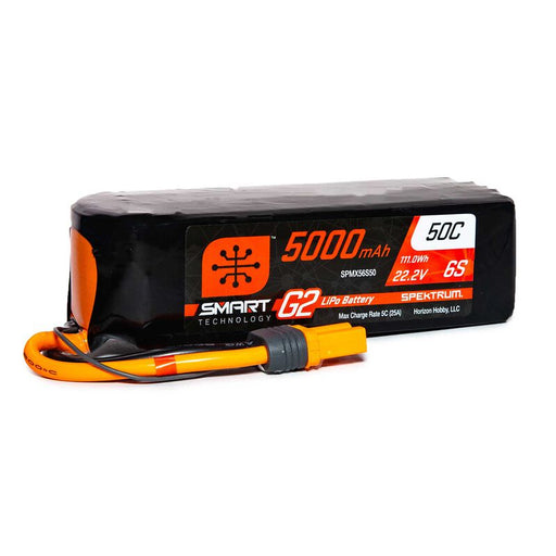 Spektrum SPMX56S50 5000mAh 6S 22.2V Smart G2 LiPo Battery, 50C, IC5 (9255887634669)