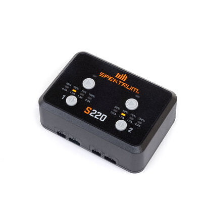Spektrum SPMXC0220 S220 AC 2x20W Balance Charger 2-3S 0.5A/1A/1.5A/2.2A (9255887831277)