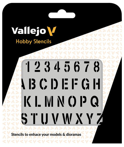 Vallejo ST-LET002 Stencils - Stamp Font - Hobby City NZ (9004816302317)