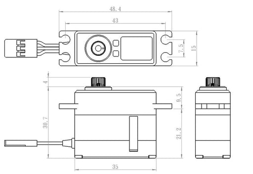 Savox SV-1261MG Mini HV Servo 20kg .095sec @ 7.4v 35x15x31mm 40g Full CNC case (8347099660525)