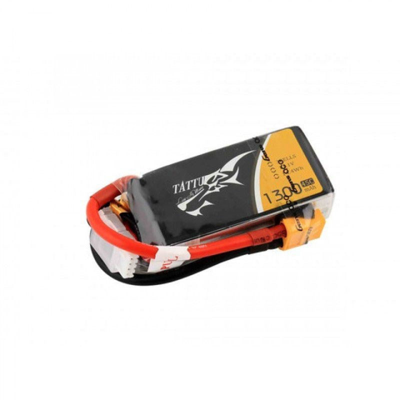 Tattu TA1300-3S45-XT60 FPV 1300mAh 3S 11.1v 45C 73x32x22mm 105g With XT60 Plug