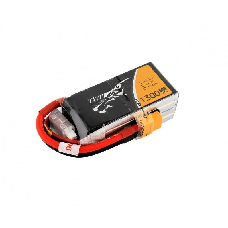 Tattu TA1300-3S75-EC3 FPV 1300mAh 3S 11.1v 75C 72x36x22mm 122g With EC3 Plug. Suits Radian Improves Climbout