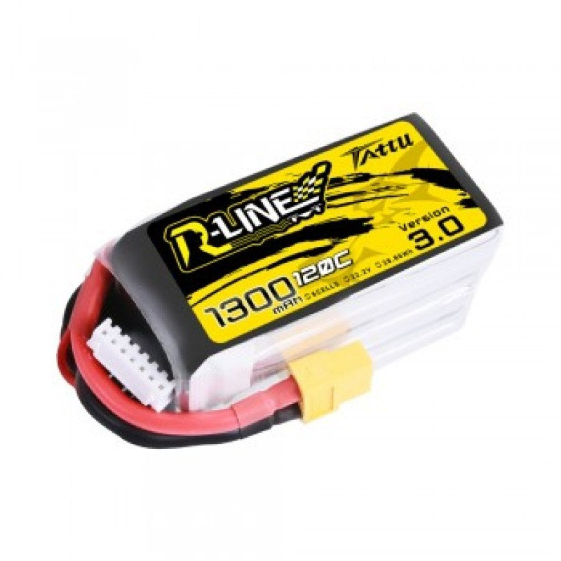 Tattu TA1300-6S120-RL3 R-Line Version 3.0 1300mAh 22.2V 120C 6S1P Lipo Battery Pack with XT60 Plug