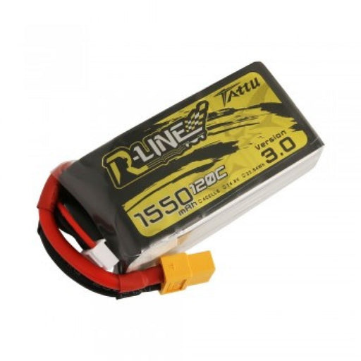 Tattu TA1550-4S120-RL3 R-Line Version 3.0 1550mAh 14.8V 120C 4S1P Lipo Battery Pack with XT60 Plug (8319043174637)