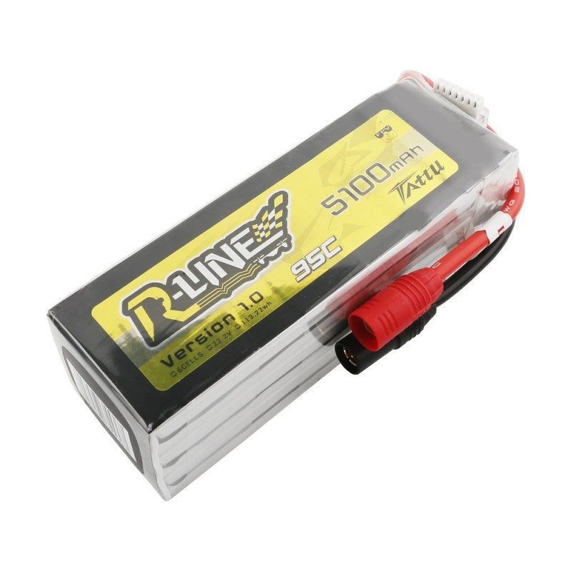 Tattu TA5100-6S95-RL 5100mAh 6S 22.2v 95C 149x49x56mm 870g AS150 Plug & XH Balance - Hobby City NZ
