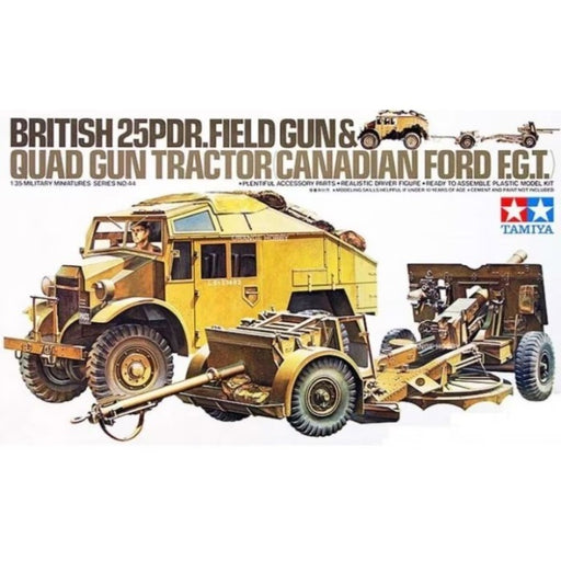 Tamiya 35044 1/35 British 25-pdr Field Gun and Quad Gun Tractor (Canadian Ford F.G.T.) (8278326214893)