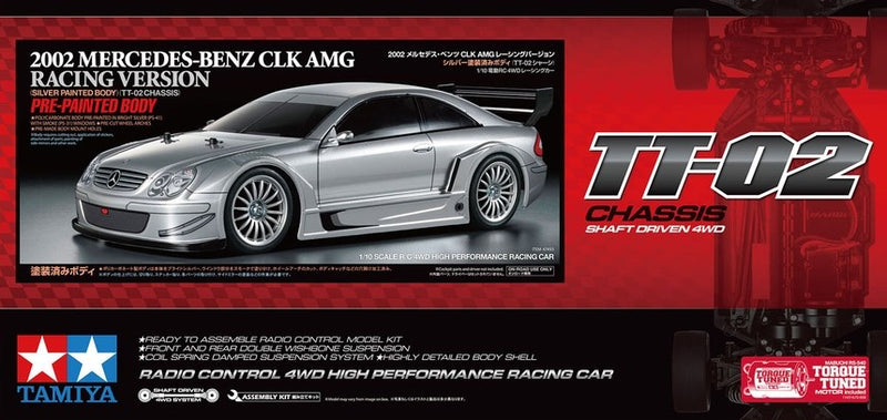 Tamiya 47493 '02 CLK AMG Silver PB TT-02