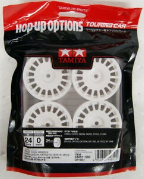 Tamiya 54851 24mm RallyDish Wheels 0 Whi *4 - Hobby City NZ