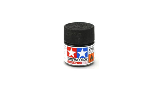 Tamiya 81518 X-18 Semi Gloss Black Acrylic Mini Pottle 10ml (7540553220333)
