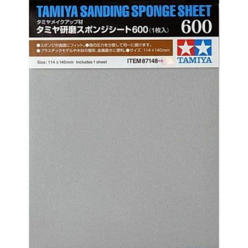 Tamiya 87148 Sanding Sponge Sheet - 600 Grit (1 Sheet) (7524341973229)