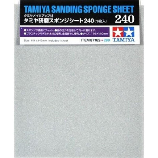 Tamiya 87162 Sanding Sponge Sheet - 240 Grit (1 Sheet) (7540591001837)